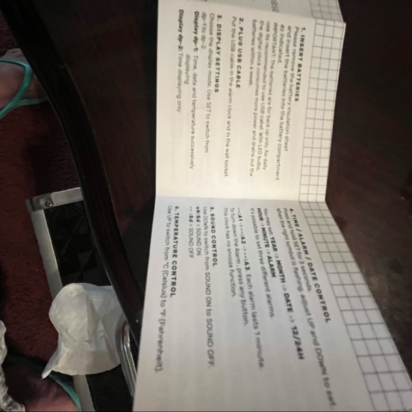 New night table blocked clock, time, temp, see pictures for details - Picture 4 of 13